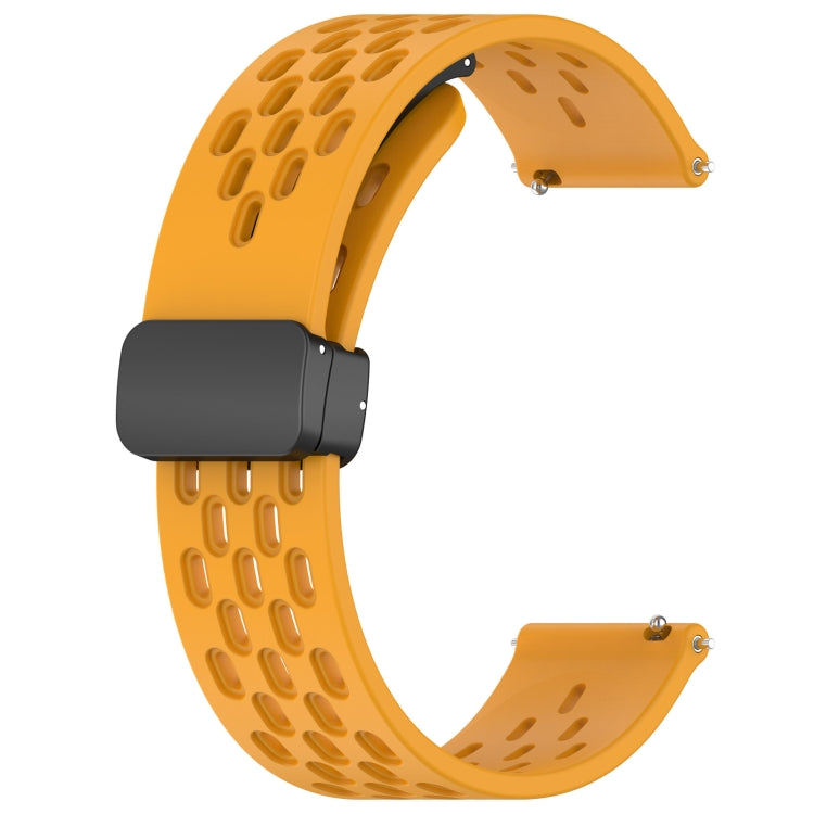 For Honor Watch GS 3 22mm Folding Magnetic Clasp Silicone Watch Band(Yellow) - Watch Bands by buy2fix | Online Shopping UK | buy2fix