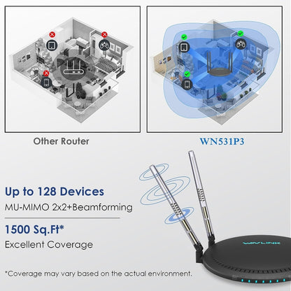 WAVLINK WN531P3 WAN / LAN Port Signal Booster Wireless Repeater AC1200 Wireless Routers, Plug:AU Plug - Wireless Routers by buy2fix | Online Shopping UK | buy2fix