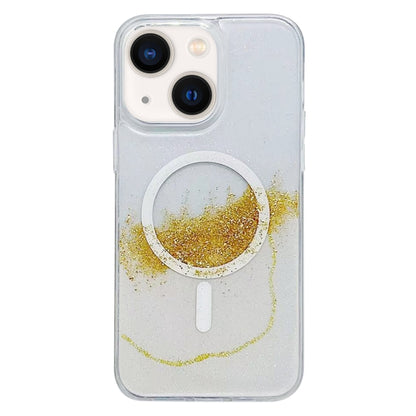 For  iPhone 13 MagSafe Gilding Hybrid Clear TPU Phone Case(White) - iPhone 13 Cases by buy2fix | Online Shopping UK | buy2fix