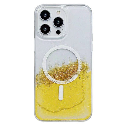 For iPhone 12 / 12 Pro MagSafe Gilding Hybrid Clear TPU Phone Case(Yellow) - iPhone 12 / 12 Pro Cases by buy2fix | Online Shopping UK | buy2fix