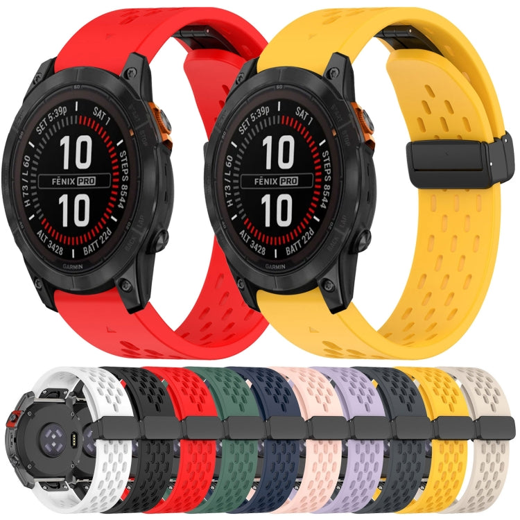 For Garmin Instinct 2S 20mm Folding Buckle Hole Silicone Watch Band(Starlight Color) - Watch Bands by buy2fix | Online Shopping UK | buy2fix