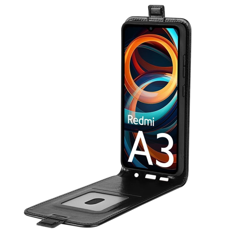 For Xiaomi Redmi A3 R64 Texture Single Vertical Flip Leather Phone Case(Black) - Xiaomi Cases by buy2fix | Online Shopping UK | buy2fix