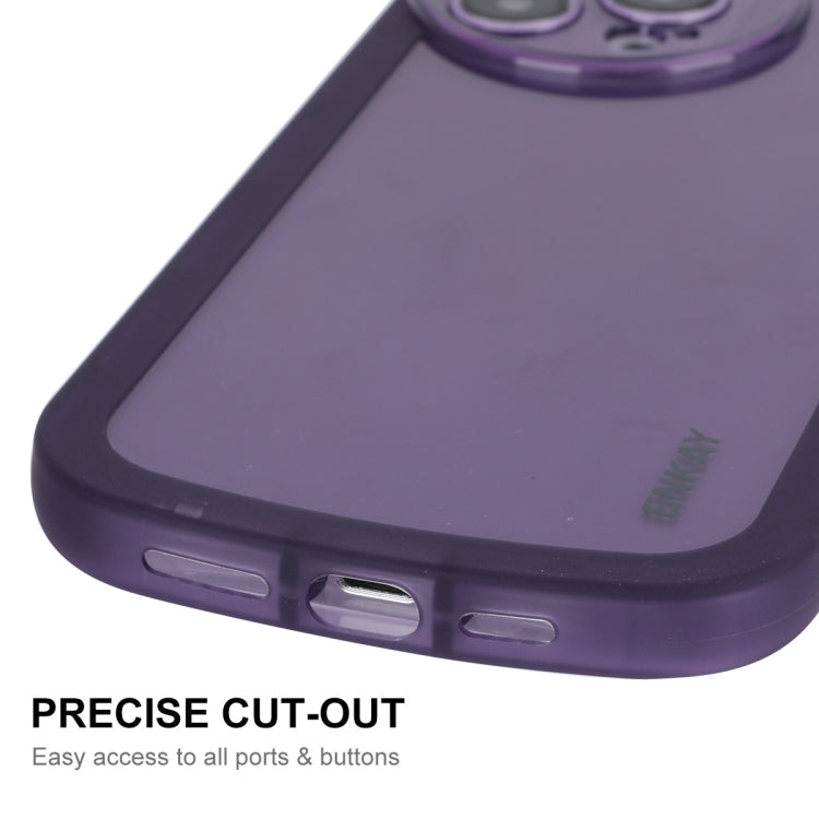 For iPhone 15 Plus ENKAY Hat-Prince Translucent Matte TPU Shockproof Phone Case(Purple) - iPhone 15 Plus Cases by ENKAY | Online Shopping UK | buy2fix