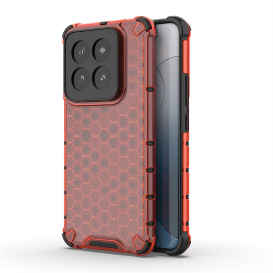For Xiaomi 14 Pro Shockproof Honeycomb Phone Case(Red) - 14 Pro Cases by buy2fix | Online Shopping UK | buy2fix