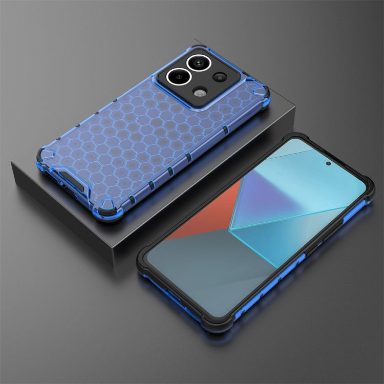 For Xiaomi Poco X6 Shockproof Honeycomb Phone Case(Blue) - Xiaomi Cases by buy2fix | Online Shopping UK | buy2fix