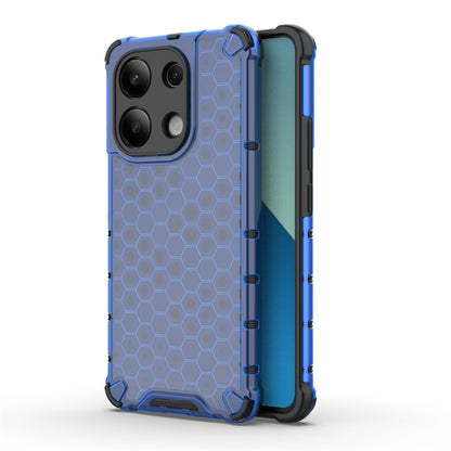 For Redmi Note 13 4G Global Shockproof Honeycomb Phone Case(Blue) - Xiaomi Cases by buy2fix | Online Shopping UK | buy2fix