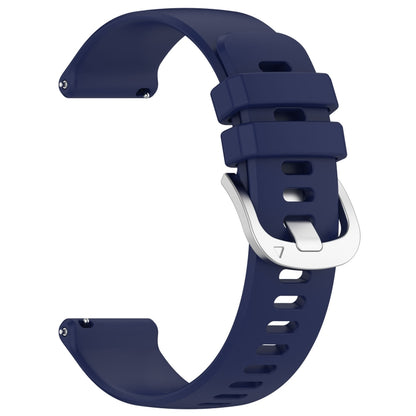 For Garmin VivoMove Trend Liquid Glossy Silver Buckle Silicone Watch Band(Dark Blue) - Watch Bands by buy2fix | Online Shopping UK | buy2fix