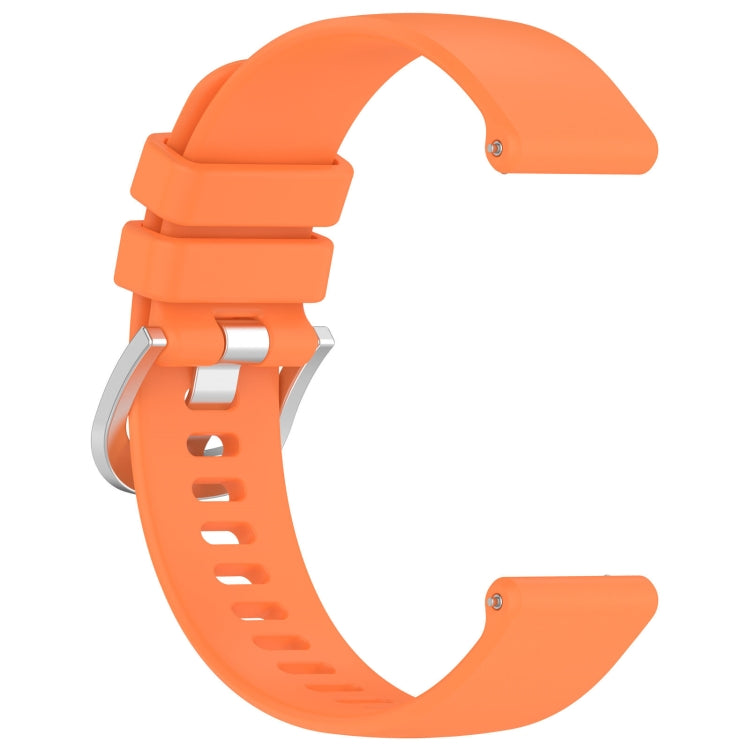 For Garmin VivoMove Luxe / Garminmove Luxe Liquid Glossy Silver Buckle Silicone Watch Band(Orange) - Watch Bands by buy2fix | Online Shopping UK | buy2fix