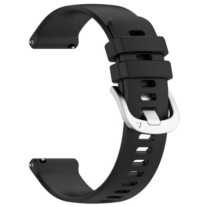 For Garmin Vivoactive3 / 3 Music Liquid Glossy Silver Buckle Silicone Watch Band(Black) - Watch Bands by buy2fix | Online Shopping UK | buy2fix