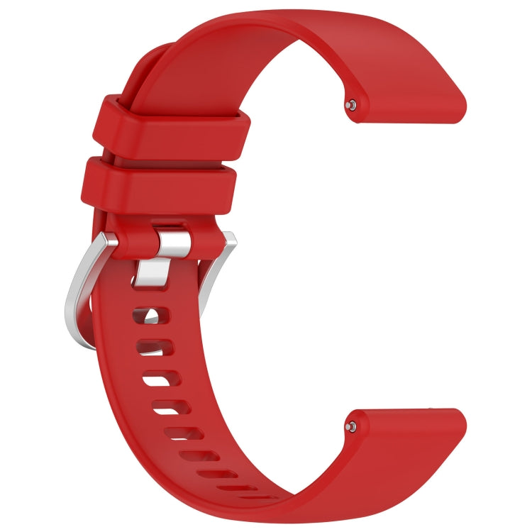 For Garmin Forerunner245 / 245 Music Liquid Glossy Silver Buckle Silicone Watch Band(Red) - Watch Bands by buy2fix | Online Shopping UK | buy2fix