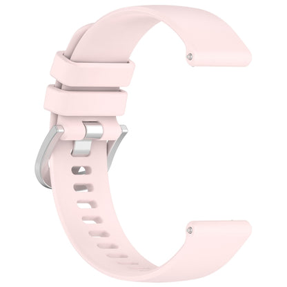 For Garmin Forerunner 645 / 645 Music Liquid Glossy Silver Buckle Silicone Watch Band(Pink) - Watch Bands by buy2fix | Online Shopping UK | buy2fix