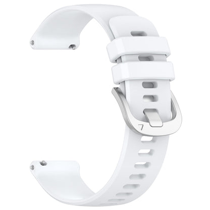 For Garmin Venu 2S Liquid Glossy Silver Buckle Silicone Watch Band(White) - Watch Bands by buy2fix | Online Shopping UK | buy2fix