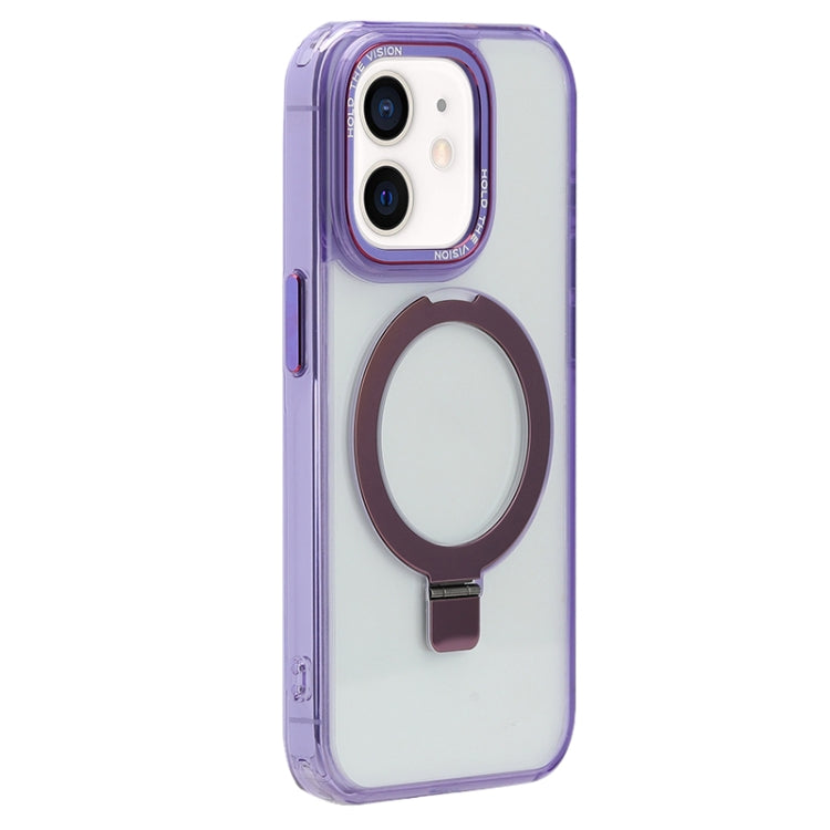 For iPhone 12 Starlink Stand Clear Magsafe Phone Case(Purple) - iPhone 12 / 12 Pro Cases by buy2fix | Online Shopping UK | buy2fix