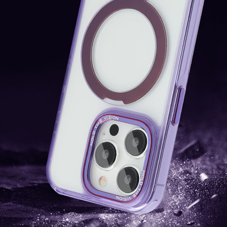 For iPhone 12 Pro Starlink Stand Clear Magsafe Phone Case(Purple) - iPhone 12 / 12 Pro Cases by buy2fix | Online Shopping UK | buy2fix