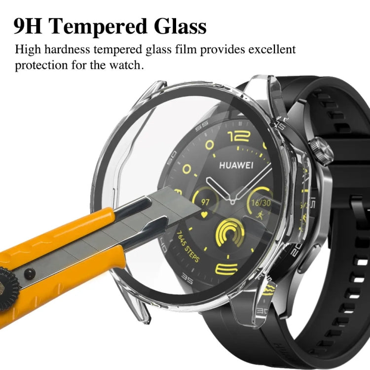 For Huawei Watch GT4 46mm PC + Tempered Film Integrated Watch Protective Case(Black) - Watch Cases by buy2fix | Online Shopping UK | buy2fix