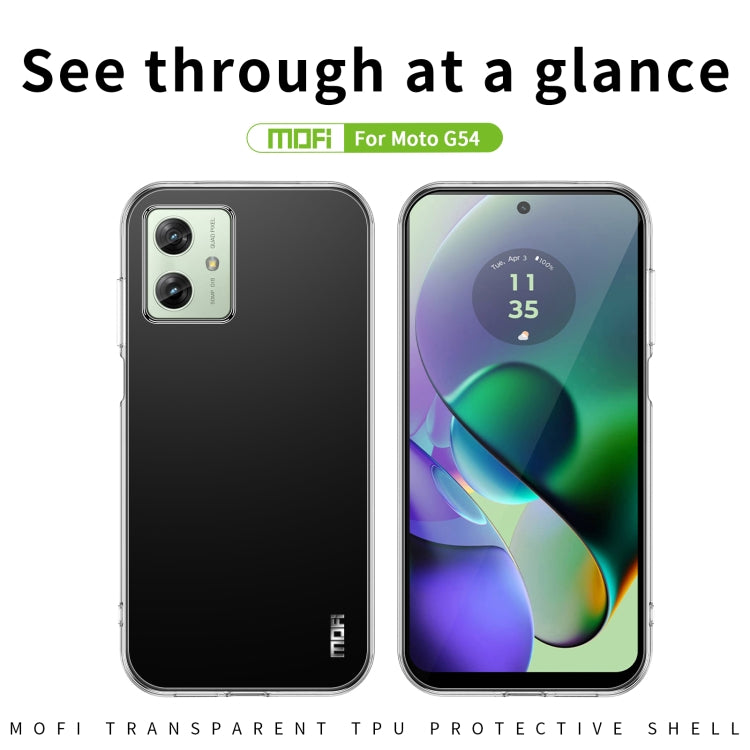 For Motorola Moto G54 MOFI Ming Series Ultra-thin TPU Phone Case(Transparent) - Motorola Cases by MOFI | Online Shopping UK | buy2fix