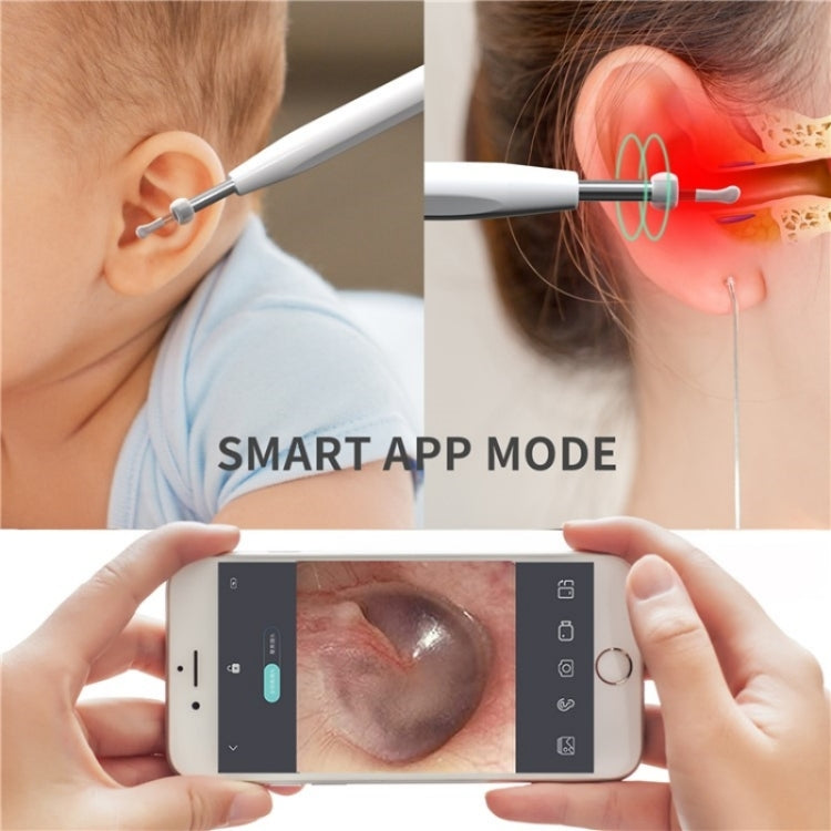 W2 WiFi Smart Visual Ear Pick Cleaning Kit Ear Wax Removal Tool with LED Light(White) - Ear Care Tools by buy2fix | Online Shopping UK | buy2fix