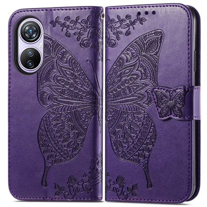 For Blackview A200 Pro Butterfly Love Flower Embossed Leather Phone Case(Purple) - More Brand by buy2fix | Online Shopping UK | buy2fix