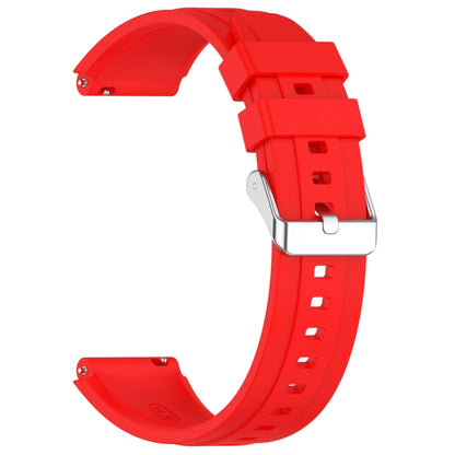 For Huawei Watch GT4 41mm Official Steps Style Silver Buckle Silicone Watch Band(Red) - Watch Bands by buy2fix | Online Shopping UK | buy2fix