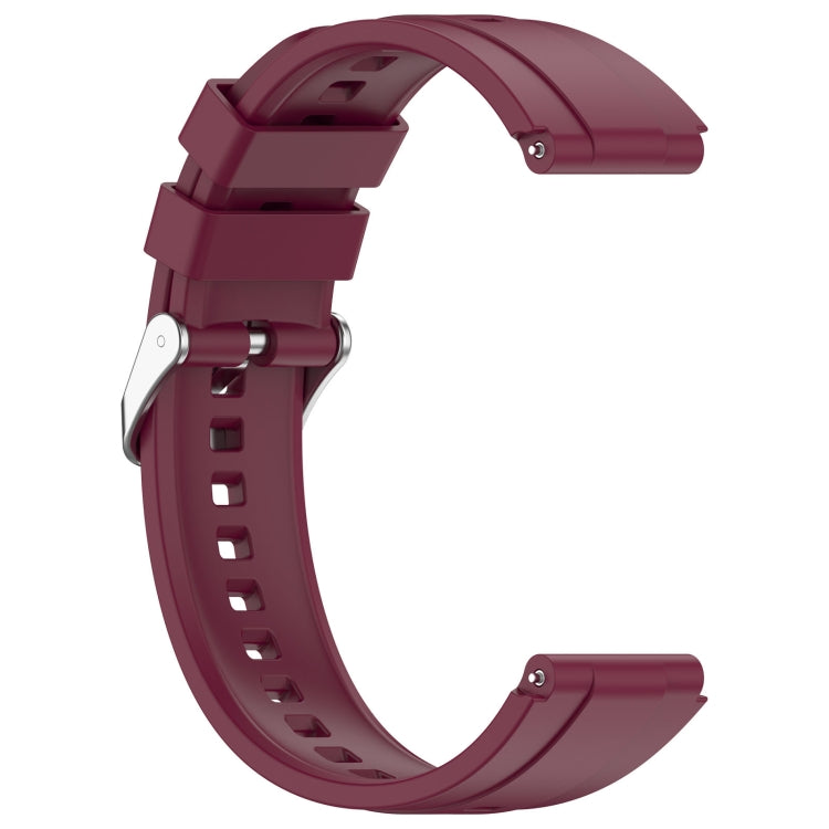 For Huawei Watch GT4 46mm Official Steps Style Silver Buckle Silicone Watch Band(Wine Red) - Watch Bands by buy2fix | Online Shopping UK | buy2fix