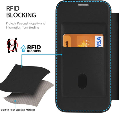 For iPhone 16 Plus RFID Blocking Adsorption Flip MagSafe Leather Phone Case(Blue) - iPhone 16 Plus Cases by buy2fix | Online Shopping UK | buy2fix