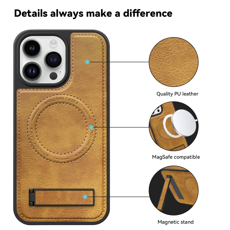 For iPhone 11 Pro Max Multi-function Holder MagSafe PU Phone Case(Rose Gold) - iPhone 11 Pro Max Cases by buy2fix | Online Shopping UK | buy2fix