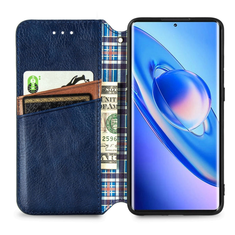 For Blackview A200 Pro Cubic Grid Pressed Magnetic Leather Phone Case(Blue) - More Brand by buy2fix | Online Shopping UK | buy2fix