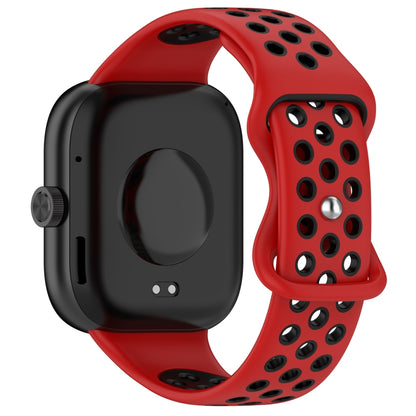 For Redmi Watch 4 Dual Color Perforated Silicone Watch Band(Red Black) - Watch Bands by buy2fix | Online Shopping UK | buy2fix