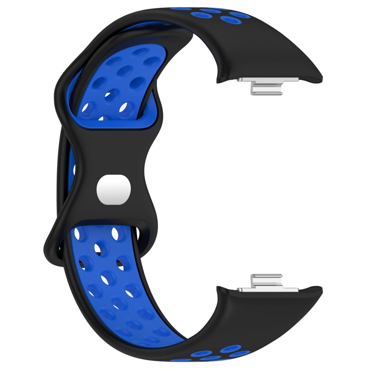 For Redmi Watch 4 Dual Color Perforated Silicone Watch Band(Black Blue) - Watch Bands by buy2fix | Online Shopping UK | buy2fix