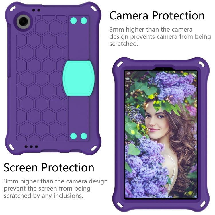 For Blackview Tab 60 8.7 2023 Honeycomb EVA Hybrid PC Tablet Case with Strap(Purple+Aqua) - Others by buy2fix | Online Shopping UK | buy2fix