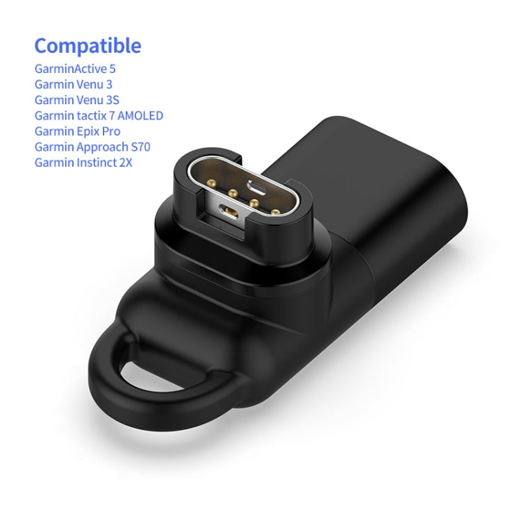 JUNSUNMAY For Garmin Venu 3 / Venu 3S Smart Watch Charging Data Sync Adapter, Interface:Type-C Port - Charger by JUNSUNMAY | Online Shopping UK | buy2fix