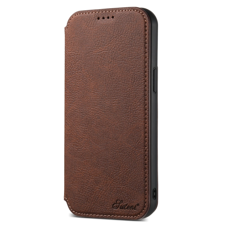 For iPhone 15 Pro Suteni J06 Retro Matte Litchi Texture Leather MagSafe Phone Case(Brown) - iPhone 15 Pro Cases by Suteni | Online Shopping UK | buy2fix