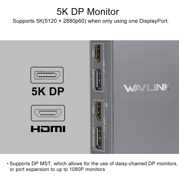 WAVLINK WL-UG69DK7 Laptops Type-C Universal Desktop Docking Station Aluminum Alloy HUB Adapter(AU Plug) - USB HUB by WAVLINK | Online Shopping UK | buy2fix