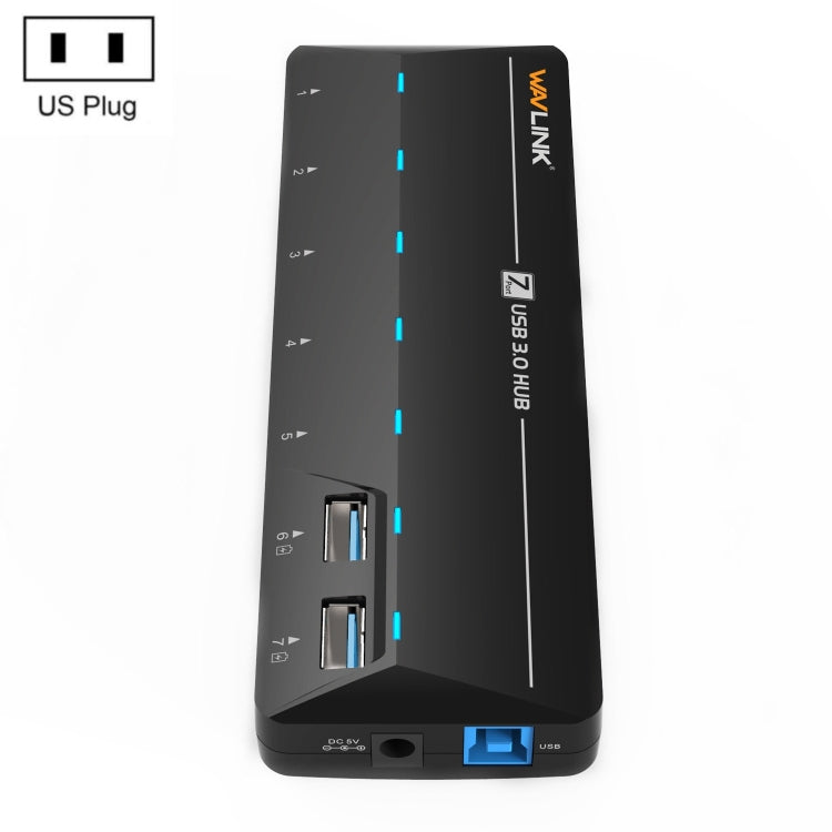 WAVLINK WL-UH3073D USB3.0 HUB Adapter 7-Port Docking Station with Individual Switch(US Plug) - USB 3.0 HUB by WAVLINK | Online Shopping UK | buy2fix