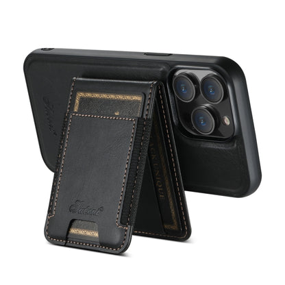 For iPhone 14 Pro Max Suteni H17 Oil Eax Leather MagSafe Detachable Wallet Phone Case(Black) - iPhone 14 Pro Max Cases by Suteni | Online Shopping UK | buy2fix