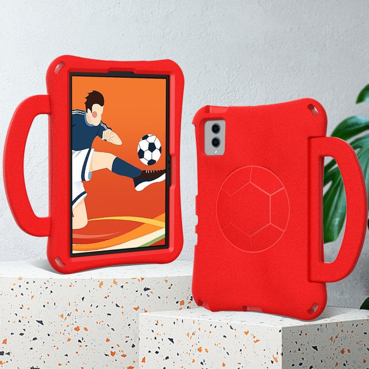 For Samsung Galaxy Tab S9 FE 11 X510 2023 Handle Football Shaped EVA Shockproof Tablet Case(Red) - Galaxy Tab S9 FE by buy2fix | Online Shopping UK | buy2fix