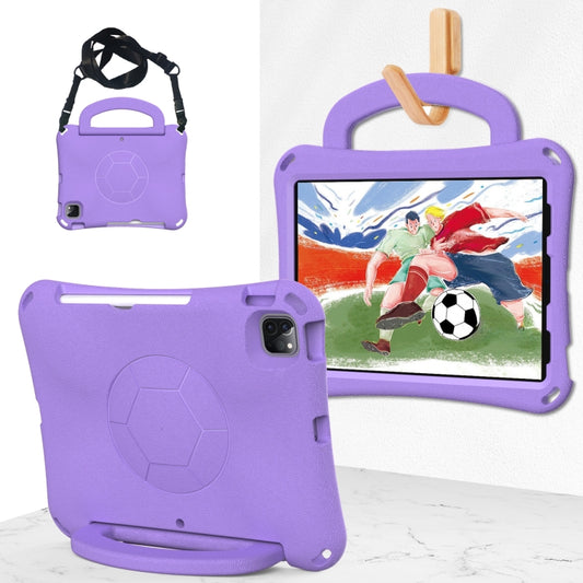 For iPad Air 11 2024 Handle Football Shaped EVA Shockproof Tablet Case(Light Purple) - iPad Air 11 2024 Cases by buy2fix | Online Shopping UK | buy2fix