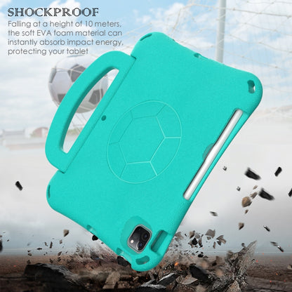 For iPad Air 11 2024 Handle Football Shaped EVA Shockproof Tablet Case(Mint  Green) - iPad Air 11 2024 Cases by buy2fix | Online Shopping UK | buy2fix