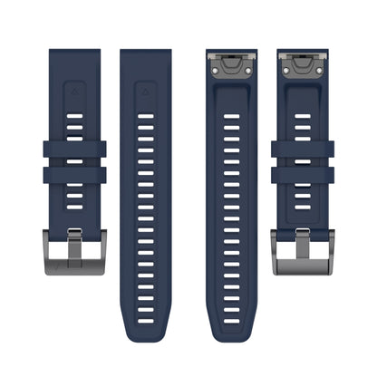 For Garmin Forerunner 965 / 955 / 945 / 935 Solid Color Black Buckle Silicone Quick Release Watch Band(Dark Blue) - Watch Bands by buy2fix | Online Shopping UK | buy2fix