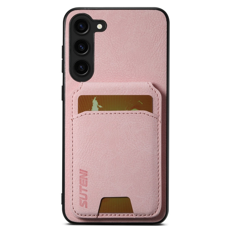 For Samsung Galaxy S24+ 5G Suteni H02 Litchi Leather Card Wallet Stand Back Phone Case(Pink) - Galaxy S24+ 5G Cases by Suteni | Online Shopping UK | buy2fix