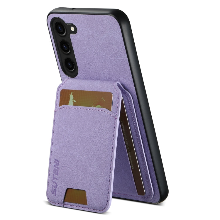 For Samsung Galaxy S24+ 5G Suteni H02 Litchi Leather Card Wallet Stand Back Phone Case(Purple) - Galaxy S24+ 5G Cases by Suteni | Online Shopping UK | buy2fix