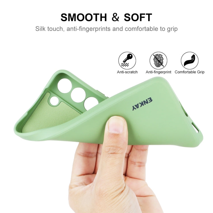 For Samsung Galaxy S24+ 5G ENKAY Liquid Silicone Soft Shockproof Phone Case(Light Green) - Galaxy S24+ 5G Cases by ENKAY | Online Shopping UK | buy2fix