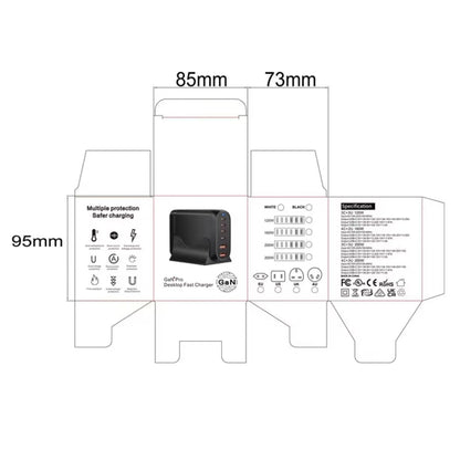 GaN PD100W Type-C x 3 + USB x 3 Multi Port Laptop Adapter, Plug Size:UK Plug - Universal Power Adapter by buy2fix | Online Shopping UK | buy2fix