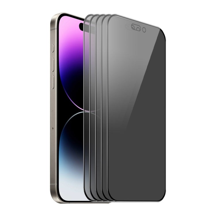 For iPhone 14 Pro 5pcs ENKAY Hat-Prince 360 Degree Anti-peeping Privacy Full Screen Tempered Glass Film - iPhone 14 Pro Tempered Glass by ENKAY | Online Shopping UK | buy2fix