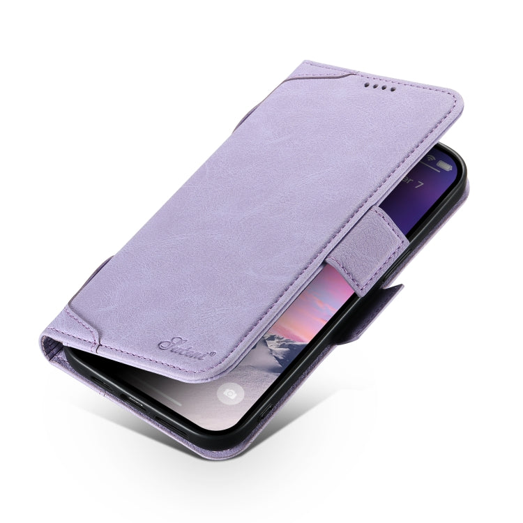 For iPhone 14 Pro Max SUTENI J07 Multifunctional Horizontal Flip Magsafe Leather Phone Case(Purple) - iPhone 14 Pro Max Cases by Suteni | Online Shopping UK | buy2fix