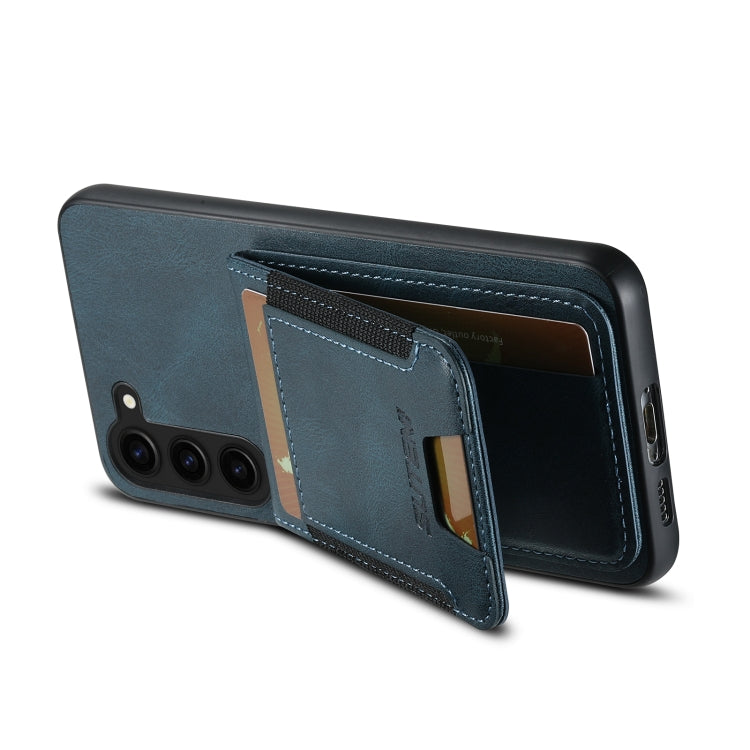 For Samsung Galaxy S24+ 5G Suteni H03 Oil Wax Leather Wallet Stand Back Phone Case(Blue) - Galaxy S24+ 5G Cases by Suteni | Online Shopping UK | buy2fix