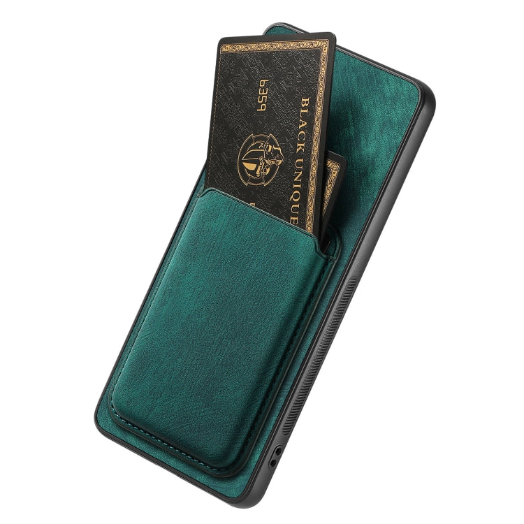 For OPPO A58 4G Retro Leather Card Bag Magnetic Phone Case(Green) - OPPO Cases by buy2fix | Online Shopping UK | buy2fix