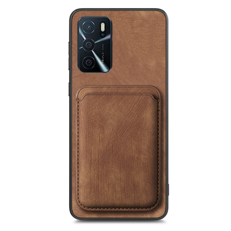 For OPPO A78 4G Retro Leather Card Bag Magnetic Phone Case(Brown) - OPPO Cases by buy2fix | Online Shopping UK | buy2fix