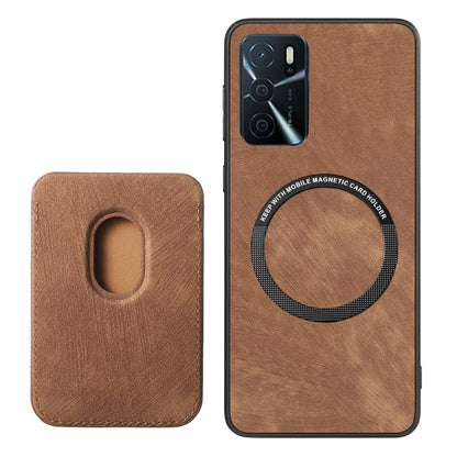 For OPPO A78 4G Retro Leather Card Bag Magnetic Phone Case(Brown) - OPPO Cases by buy2fix | Online Shopping UK | buy2fix