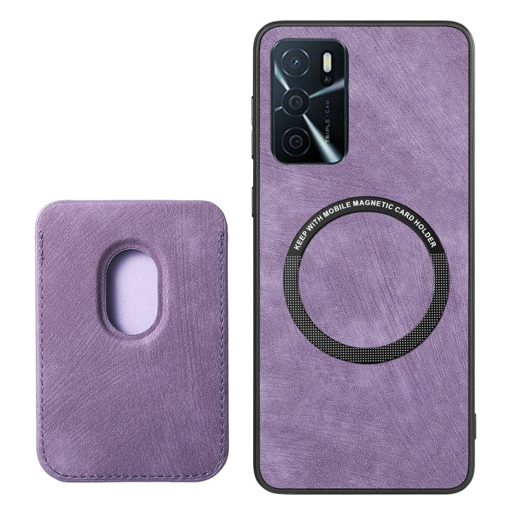 For OPPO Reno10 Pro+ Retro Leather Card Bag Magnetic Phone Case(Purple) - OPPO Cases by buy2fix | Online Shopping UK | buy2fix